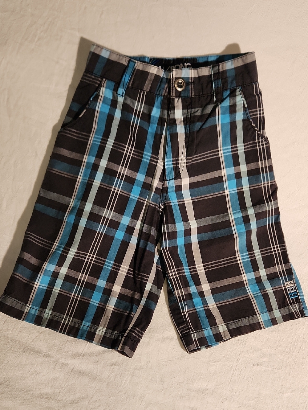 Billabong Youth 22" waist, shorts, blue, black & white. Like New